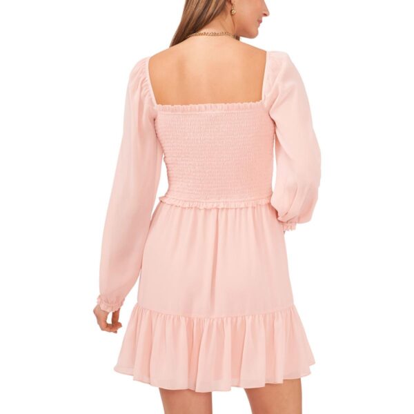 1.State Womens Chiffon Smocked Mini Dress - Image 8