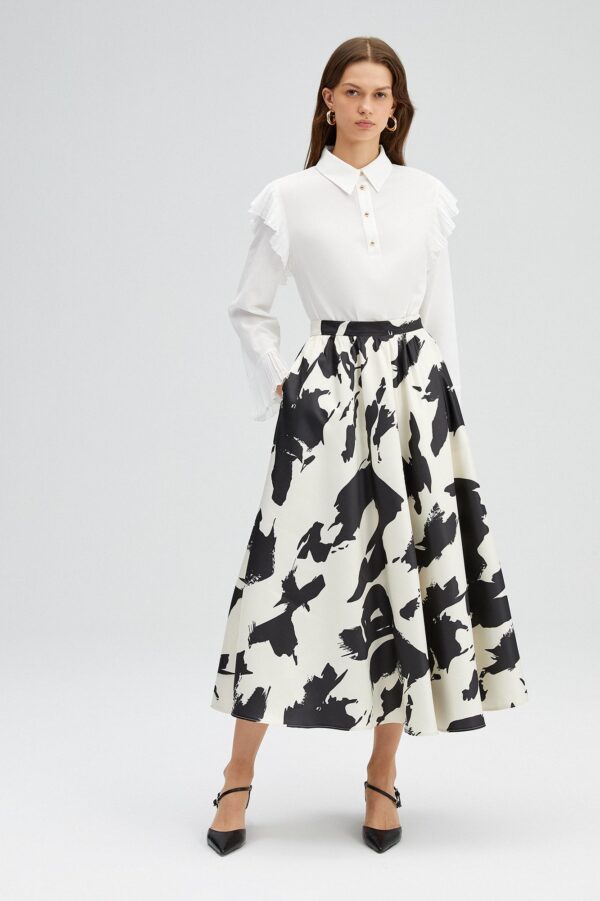 PATTERNED SATIN SKIRT - Image 2