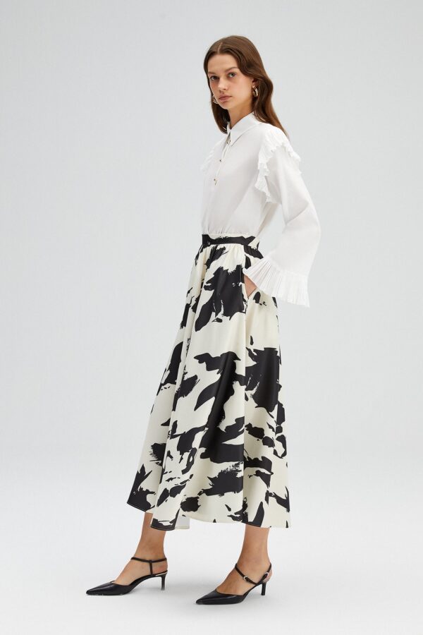 PATTERNED SATIN SKIRT - Image 5