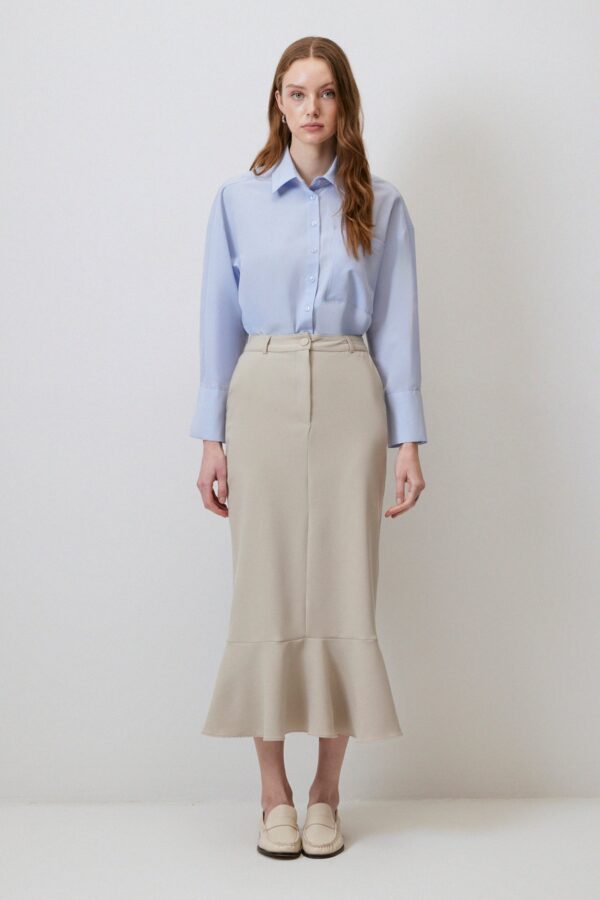 CREPE SKIRT WITH PLEAT - Image 2