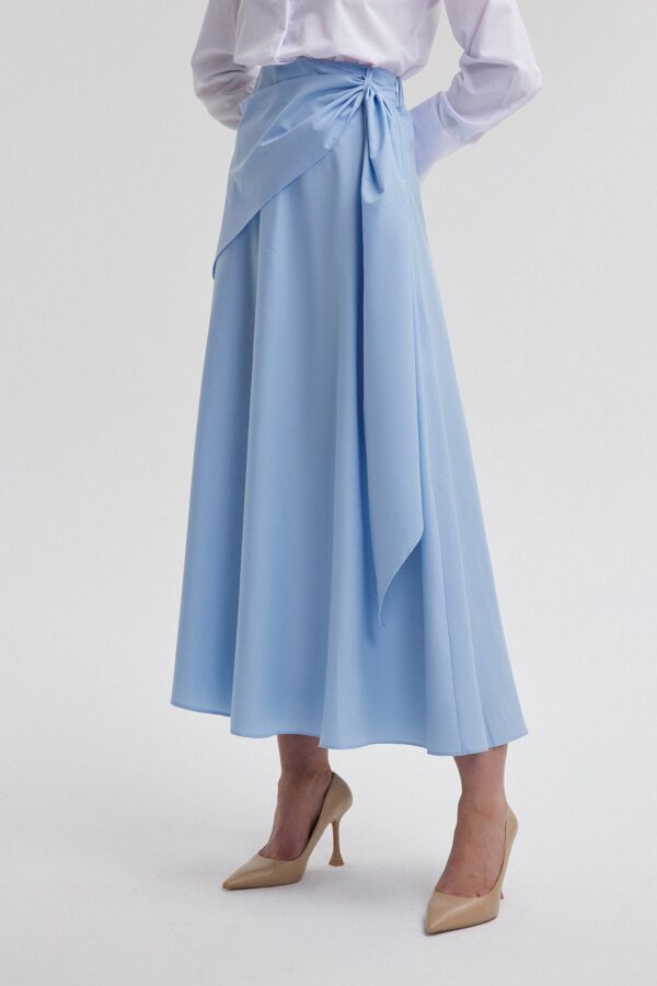POPLIN SKIRT WITH FRONT TIE - Image 3