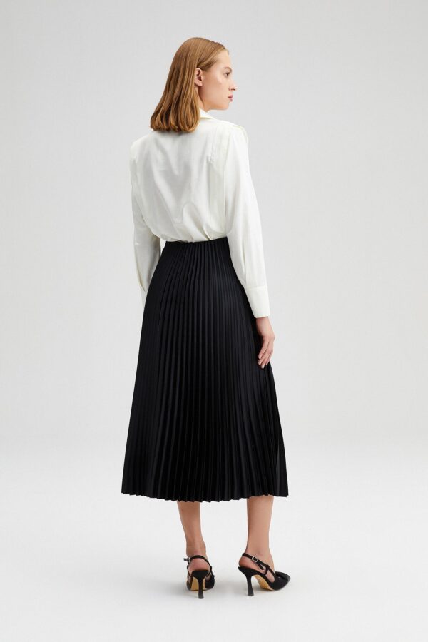 PLEATED SATIN SKIRT - Image 6